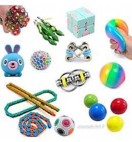 Guillala 17Pcs Sensory Fidget Toys Set Jouets Sensoriels pour l'Autisme Jouet de Décompression pour Enfants et Adultes Balle Anti-Stress Sticky Balls pour Plafond