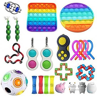 ZZUU Fidget Toys Pack Stress and Anxiety Relief,Push Bubble Pop Toy for Children Adults,Anti-Stress et Anti-Anxiety Multiple Pcs Fidget Toy Set,Simple Dimple Fidget Toy