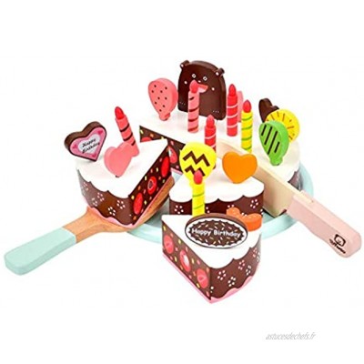 TONG Jeu de Jouets de Cuisine ustensiles de Cuisine Accessoires de Cuisine Jouets Jouet de Coupe de gâteaux Jouets de Coupe de Fruits et légumes pour garçons et Filles Cadeau Color : Brown