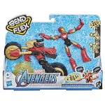 Marvel Avengers – Figurine Iron Man et Moto Flexibles Bend & Flex – 15 cm