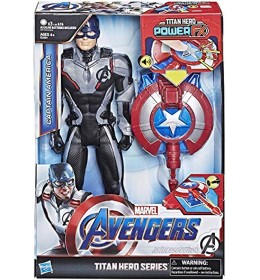 Marvel Avengers – Figurine Marvel Avengers Endgame Titan Power FX – Captain America et Power Pack 30 cm Parle en français Jouet Avengers
