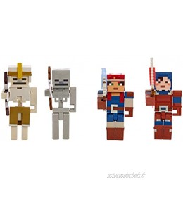 Minecraft Dungeons coffret Bataille de la Forge en Feu 4 figurines articulées jouet d’action et d’aventure pour enfant inspiré par le jeu vidéo GWC03