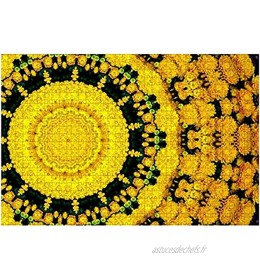 500 pièces-jaune motif kaléidoscope floral kaléidoscope fleur stock puzzle en bois bricolage enfants puzzles éducatifs cadeau de décompression adulte jeux créatifs jouets puzzles