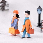 JIANMIN Lot de 2 figurines miniatures en PVC pour décoration de maison Pour enfants Cadeau d'anniversaire et de Noël