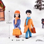 JIANMIN Lot de 2 figurines miniatures en PVC pour décoration de maison Pour enfants Cadeau d'anniversaire et de Noël