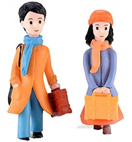 WFZ17 Miniatures Décoration de Jardin en PVC Fait Main avec 2 Mini Figurines en Forme de Jeune Couple