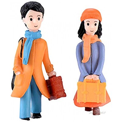 WFZ17 Miniatures Décoration de Jardin en PVC Fait Main avec 2 Mini Figurines en Forme de Jeune Couple