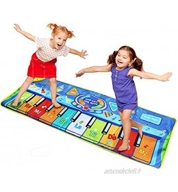 Rangebow® Tapis Musical Kids Touch Play Instruments de Musique Électroniques Apprentissage du Piano pour Le Cadeau d'Éducation Précoce Bleu 48x130cm