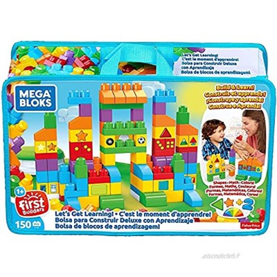 Mega Bloks Sac Blocs Construction Deluxe 150 briques jouet pour bébé et enfant de 1 à 5 ans FVJ49