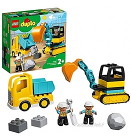 LEGO 10931 Duplo Le Camion Et La Pelleteuse Engin de Chantier Jouet pour Les Enfants De 2 Ans et pour Améliorer Leur Motricité Fine