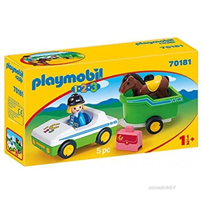 Playmobil Cavalière avec Voiture et Remorque 70181