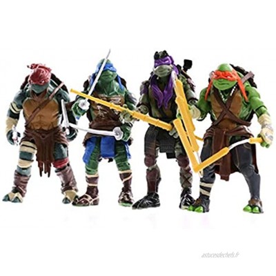 COOL MODEL 4pcs Set Teenage Mutant Ninja Tortues Figurines Raphael Leonardo Donatello Décoration De La Maison Jouets